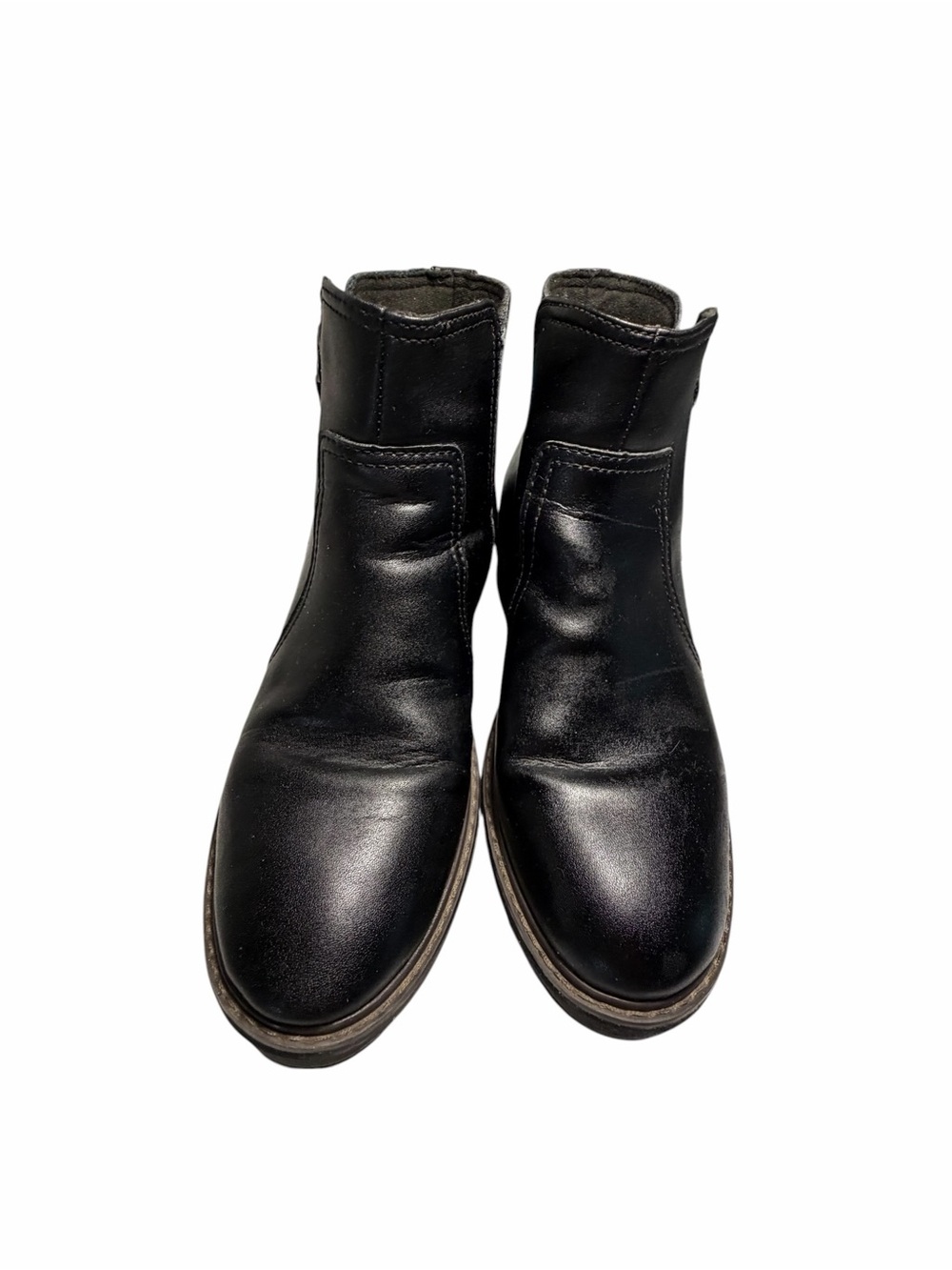 Clarks Aribel Zip Black Leather Chunky Wedge Chelsea Boots Womens 8.5